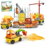Picasso Tiles - Magnetic Tiles 5-in-1 Construction Vehicle Builder Set 50pcs (PTU06)