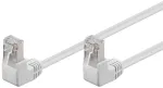 Goobay CAT 5e tiesusis tinklo kabelis 2x 90&deg; kampu, F/UTP, baltas, 0,25 m, 0,25 m, Cat5e, F/UTP (FTP), RJ-45, RJ-45, baltas