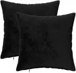 Pagalvėlės užvalkalas 2 pcs HEERLEN Juoda 30 x 30 cm Flanelė