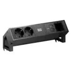 Maitinimo blokas Bachmann DESK 2, 2 lizdai, 1x USB-C modulis 65 W, 0,2 m, juodas