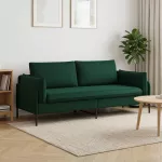 3-Vietis Sofa Tamsiai žalia 222 x 81 x 89 cm Aksomas