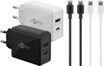 Goobay 30 W Twin Power rinkinys: 2x USB-C įkrovikliai, 2x USB-C kabeliai