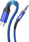 JSAUX USB-C&ndash;3,5 mm AUX garso kabelis su DAC, 1 m, JSDENZC2AUXBU2M