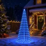 LED Kalėdų medis 220 cm 460 LED Mėlyna Plienas Žalia