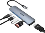 Oditton Usb C &scaron;akotuvas, 6 viename dvigubo monitoriaus Usb C adapteris su (4k Hdmi, Usb A 3.0, Sd/tf kortelių skaitytuvas), chromebook pro/air daugiafunkcis dokas, skirtas surface, xps ir daugiau type c įrenginių