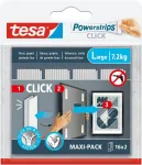 Tesa Powerstrips Click &ndash; lipnūs kabliukai paveikslų rėmams ir sienų dekoracijoms kabinti be gręžimo &ndash; lipnios juostelės su pakabinimo sistema &ndash; dideli, 16 x 2 vnt.