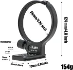 Objektyvas Hersmay 86 mm metalinis trikojo žiedo laikiklis, skirtas Samyang 35&ndash;150 mm F2&ndash;2.8 objektyvui, apačioje su 1/4" ir 3/8" sriegio varžto tvirtinimo &bdquo;dovetail Groove&ldquo; greito atleidimo plok&scaron;tele