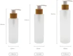 120 ml stiklinis muilo dozatorius stiklinis buteliukas su pompa losjonui, muilui, skysto muilo buteliukai dozatorius su medine pompa kremui, &scaron;ampūnui, tualeto reikmenims