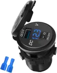 Junbyuhu Usb automobilinis lizdas, greitas įkrovimas Qc 3.0 motociklo valties automobilinis Usb įkroviklis Led voltmetras atsparus vandeniui su įjungimo/i&scaron;jungimo jungikliu skirtas jūrų valčiai motociklui Atv sunkvežimiui Rv