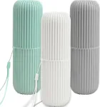 Cozlly 3 dantų &scaron;epetėlių dėklų rinkinys kelionėms, dantų &scaron;epetėlių puodelis, ne&scaron;iojamas, plastikinis dantų &scaron;epetėlių laikiklis, burnos skalavimo skysčio puodelis, dantų &scaron;epetėlių laikymo dėžutė, dantų &scaron;epetėlių dėklas kelionėms, stovyklavimui, lauke, ...