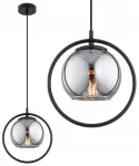 Pakabinamas &scaron;viestuvas Globo Lighting Pakabinamas lubinis &scaron;viestuvas žiedas stiklinis gaublys grafitas Saturn