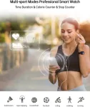 Popglory i&scaron;manusis laikrodis vyrams ir moterims, fitneso sekiklis, 1,4 colio spalvotas jutiklinis ekranas su kraujospūdžio matuokliu, fitneso laikrodis su &scaron;irdies ritmo monitoriumi, miego stebėjimo funkcija, Ip67 atsparus vandeniui, sportinis laikrodis