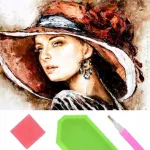 Diamond embroidery woman in a hat diamond painting mosaic 5d set