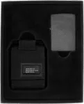 Zippo rinkinys: Juodas Crackle žiebtuvėlis ir juodas dėklas