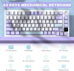 Ajazz ak820pro 75% tkl mechaninė klaviatūra, 2.4g belaidė/bt5.1/usb-c laidinė, 81 klavi&scaron;as su tft spalvotu ekranu ir cnc mygtuku, žaidimų klaviatūra, rgb ap&scaron;vietimas, hotswap linijinis jungiklis, 4000 mah baterija -