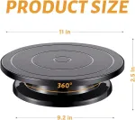 Jortmrd 27 cm torto lėk&scaron;tė, besisukantis torto stovas su pagrindu rankdarbiams (juodas)
