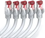 Deleycon 5 x 1 m Cat6 Patch kabelis S/ftp Pimf ekranavimas Cat-6 Rj45 tinklo kabelis Ethernet kabelis Lan Dsl jungiklis mar&scaron;rutizatorius modemas prieigos ta&scaron;kas Patch Panels &ndash; balta