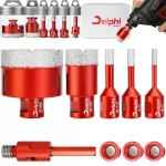 Delphi Tools Deimantinė gręžimo karūna gresui M14 rinkinys ⌀ 6, 8, 10, 35, 68 mm adapteris