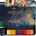 Castle Art Supplies 72 spalvotų aliejinių pie&scaron;tukų rinkinys auk&scaron;to standarto su metaline dėžute