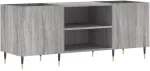 Vinilinė plok&scaron;telė Vinilinių plok&scaron;telių spintelė, pilka, 121x38x48cm, mediena