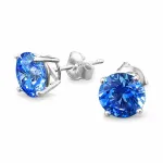 Diamond Sky Jewelry Sidabriniai auskarai moterims DiamondSky &bdquo;Juno (Arctic Mėlyna)&ldquo; su Swarovski kristalais