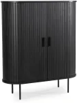 Mebel Elite Dviejų durų komoda su stumdomomis durimis, 100 cm, juoda