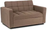 Mebel Elite I&scaron;skleidžiamas fotelis-lova su porankiais, 141 &times; 103 &times; 84 cm, rudas boucl&eacute;