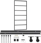 Stumdomos durys su įrangos rinkiniu, 90x205cm, ESG ir aliuminis