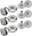 Odiniai spaudžiami užsegimai, 200 vnt., 8 mm metaliniai sagų spaudžiami užsegimai odiniai spaudžiami užsegimai drabužiams, apyrankėms, &scaron;varkams, krep&scaron;iams, džinsams (sidabriniai)