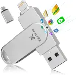 Usb atmintinė, skirta iphone 512 gb, mfi sertifikuota, xaytrre atmintinė 3 viename, atmintinė usb 3.0, nuotraukų atmintinė, flash atmintinė, skirta ios, ipad, otg android mobiliesiems telefonams, ne&scaron;iojamam kompiuteriui, pc (sidabrinė)