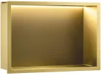 REA įleidžiama vonios kambario lentyna su LED, 30x45 cm, Brushed auksinis