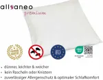 Allsaneo premium pagalvės užvalkalas alergi&scaron;kiems žmonėms 40 x 40 cm, antialerginė patalynė, ypač mink&scaron;tas ir lengvas, apsauga nuo dulkių erkučių, alergenams nepralaidus užvalkalas, t&uuml;v patikrintas
