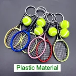 Jzk 6 x mini teniso raketės raktų pakabukas su teniso kamuoliuku, wimbeldono teniso tema, dovana teniso gerbėjui, teniso vakarėlio dovanėlės, dekoracijos, sporto žaidimų suvenyras