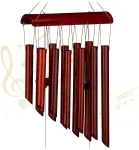 Relaxdays vėjo varpelis, bambukinis vėjo varpelis, pakabinama dekoracija laukui ir vidui, &scaron;iltas garsas, vėjo vargonai a x p 60 x 21 cm, ruda