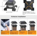 Geyueya Home saulės stulpelių gaubtai, 4 vnt., tvoros ap&scaron;vietimas, saulės bazės dydis, reguliuojamas 3,5&ndash;5,5 colio, standartiniams tvoros stulpams 4 x 4,5 x 5,6 x 6, saulės &scaron;viestuvai lauko naudojimui, &scaron;ilta balta + &scaron;alta balta