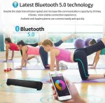 Kompiuterio kolonėlės Yangers belaidė bluetooth 5.0 garso juosta televizoriui su nuotolinio valdymo pulteliu, tikra belaidė 20w usb įkraunama, įmontuotas mikrofonas namų kinui, audio, pc, tv, telefonui, ne&scaron;iojamam kompiuteriui