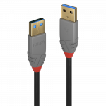 USB Laidas - LINDY Anthra Line USB 3.2 Type A Laidas, M/M, 5Gbps, 0.5 m, Juodas