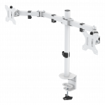 Dviejų monitorių stalinis laikiklis DELTACO GAMING WA86, 13"-32" ekranams, VESA 75x75/100x100, baltas / GAM-040-W