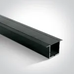 Įleidžiamas profilis, juodas, 2m, komplektuojamas su juodu difuzoriumi ir užbaigimais, 25mm LED juostai, 7910R/B/B