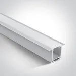 LED įleidžiamas profilis, baltas, 2m, 7912R/W