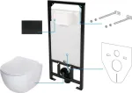Potinkinis WC komplektas Deante Peonia 6in1, CDEN6ZPW, Baltas/Nero