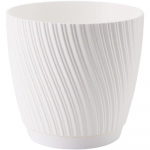 FORM PLASTIC Gėlių vazonas "Mika" su padėklu, 17 cm, baltas