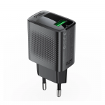 Acefast A90 įkroviklis GaN USB-A QC 18W - juodos spalvos