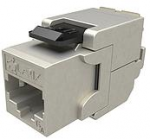 Solarix Cat.6A STP RJ45 savaime užsifiksuojantis Keystone modulis SXKJ-10G-STP-BK-SA