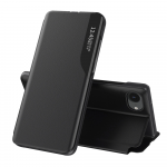 Hurtel Eco Leather View dėklas elegant dėklas su flap and stand skirtas Apple iPhone 16e - juodos spalvos