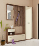 Meblocross Prie&scaron;kambario komplektas 1 tabaco/krem