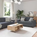 Sofa Sofos komplektas 3 vnt. Tamsiai pilka Aksomas