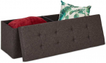 Bonideco Sulankstomas suolas su pertvara 38,5x110x37,5cm., tamsiai rudos spalvos