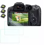 3 vnt. 9H stiklinių ekrano apsaugų ir 3 vnt. blykstės dangtelių rinkinys, skirtas &bdquo;Canon EOS R6 II&ldquo;, &bdquo;R6&ldquo;, &bdquo;R7&ldquo; / &bdquo;K&F Concept&ldquo; / SKU.2202