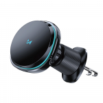 Wozinsky WCT5-Q6S2Y automobilinis telefono laikiklis su Qi/MagSafe 15W Inductive Charger for Ventilation Grilis with Fan - juodos spalvos
